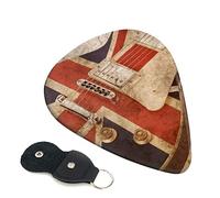 Guitar British Flag Printed Guitar Picks Double Sided Printing Guitar Plectrums for Electric, Acoustic or Bass Guitars 6 pack