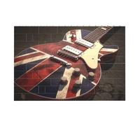 Guitar British Flag Printed Jigsaw Puzzle 14.4x9.8 CM, Rectangular Puzzle Challenging Game for Adults Gifts, Family Fun Decorative Wall Decor