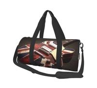 Guitar British Flag Printed Sports Gym Bag with Wet Pocket & Shoes Compartment, Travel Duffel Bag for Men Women