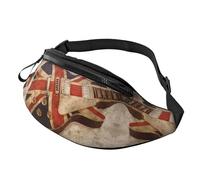 Guitar British Flag Unisex Sport Casual Crossbody Sling Bag, Lightweight Adjustable Chest Pack with Headphone Jack, Durable Polyester Fabric (All-Over Print)