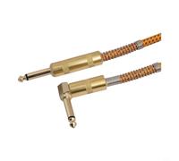 Guitar Cable 10 Foot Right Angle 1/4 Inch for braided Nylon Instrument Cord Noiseless Shielded Design for Stage Use