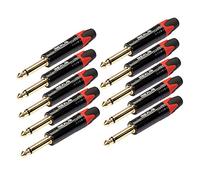 Guitar Cable LLD 10 PCS TC202 6.35mm Gold-plated Mono Sound Welding Audio Adapter Plug(Black) Guitar pedal connector (Color : Red)