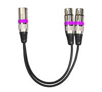Guitar Cable LLD 2055MFF-03 2 In1 XLR Male to Double Female Microphone Audio Cable, Length: 0.3m(Black) Guitar pedal connector (Color : Purple)