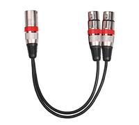 Guitar Cable LLD 2055MFF-03 2 In1 XLR Male to Double Female Microphone Audio Cable, Length: 0.3m(Black) Guitar pedal connector (Color : Red)