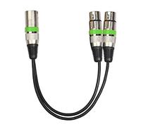 Guitar Cable LLD 2055MFF-03 2 In1 XLR Male to Double Female Microphone Audio Cable, Length: 0.3m(Black) Guitar pedal connector (Color : Green)