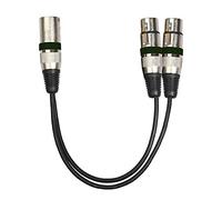 Guitar Cable LLD 2055MFF-03 2 In1 XLR Male to Double Female Microphone Audio Cable, Length: 0.3m(Black) Guitar pedal connector (Color : Black)