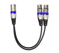 Guitar Cable LLD 2055MFF-03 2 In1 XLR Male to Double Female Microphone Audio Cable, Length: 0.3m(Black) Guitar pedal connector (Color : Blue)