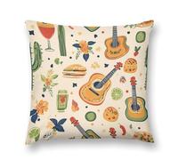 Guitar Cactus Burger Fashion Pillowcases Plush Throw Pillow Covers Printing Body Cushion Protective Case