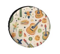 Guitar Cactus Burger Spare Tire Cover Waterproof Oxford Cloth Adjustable Foldable Wheel Protector