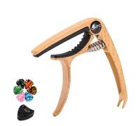 Guitar Capo Acoustic Capo Electric Guitars Capo Premium Zinc Alloy Guitar Accessories for Acoustic and Electric Guitars Ukulele Mandolin Banjo Bass (Light wood with 6 Picks)