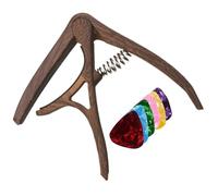 Guitar Capo - Adjustable Clamp with 6 Picks - Quick Change Trigger Capo for Acoustic & Electric Guitar for Beginners Musicians Performance Practice Ukulele Banjo Accessories