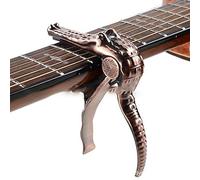 Guitar Capo Folk Guitar Pitch Clip Crocodile Guitar Pitch Clip Electric Acoustic for Acoustic and Electric Guitars(Red brass)