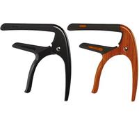 Guitar Capo For Acoustic And Electric Guitars 6-String Acoustic Capo Guitar Accessories 2 Packs with 5 Picks (Black+Wood Grain)