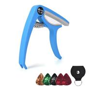 Guitar Capo, Guitar Capo Clip ABS Guitar Capo | with 5 0.7mm Picks and 1 Leather Pick Holder Universal for String Instruments for Ukulele Mandolin Banjo