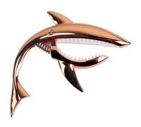 Guitar capo Metal Shark Guitar Capo Classic Electric Zinc Alloy Quick Change Clip Bass Bridge Accessories(Rose Gold)