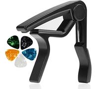 Guitar Capo Quick-Change Tuner With 0.71mm Random Color 5 Picks Aluminum Alloy Capo for Beginners, Electric Guitar, Acoustic, Ukulele, Bass, Mandolin, Banjo No Buzz