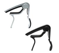 Guitar Capo Set, 2 Pack, Metal Clips for Electric, Folk, Wood Guitar and Ukulele, Black and Silver