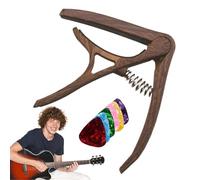 Guitar Capo Set | With 6 Selections | Zinc Alloy, Spring Driven | Acoustic & Electric Pair | Crushed Hood | Capodastre Guitar | Guitar Capo | Gui Capos