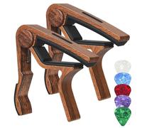 Guitar Capo Sliding Moving Capo Great For Electric Guitar Beginners Tunings Tone Clip With 5 Plectrums Rolling Adjustable For Acoustic Sliding Moving Picks Plectrums
