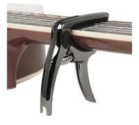 Guitar capo Universal Guitar Capo Three-In-One Multifunctional Metal CAPO Pick Card Slot String Starter Classic Accessories(Nickel plated black)