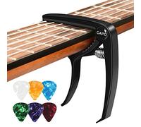 Guitar Capo with 6 Guitar Picks, Capo for Acoustic Guitar Ukulele, Capo Electric Guitar, Capo Guitar Metal Black