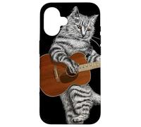 Guitar Cat Acoustic Buskers Guitarist Virtuoso Cute Kitty Case for iPhone 16