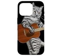 Guitar Cat Acoustic Buskers Guitarist Virtuoso Cute Kitty Case for iPhone 16 Pro