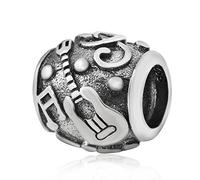 Guitar Charm 925 Sterling Silver Note Charm Music Charm Anniversary Charm for Pandora Charm Bracelet