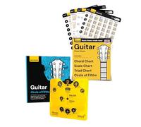 Guitar Cheat Sheet Chord Charts & Circle of Fifths Decoder Wheel + 78-Page Theory Book - Learn Chords, Keys, Scales & Progressions - Music Theory Tools for All Guitar Players