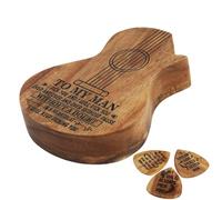 Guitar Choice Case | Wooden Plectrums Organizer with 3 Guitar Choices - Guitar Holder Case, Plectrum Organizer for Acoustic Electric Guitar