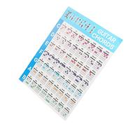 Guitar Chord Poster, High Strength Guitar Chord Poster 56 Colour Coded Coated Paper Educational Reference Guide for Ukulele Players (L)