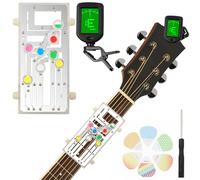 Guitar Chord Presser Guitar Trainer Practice Learning Tools Cord Presser for Acoustic Chord Helper Learn with Clip on Tuner