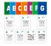 Guitar Chords Card Set, 49 Sheets Wireless Learning Cards for 6 String Acoustic Electric Guitar, Clear Chord Charts with Note Labels, Compact Art Paper Flashcards with Storage Case