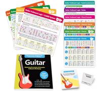 Guitar Chords Chart Pack Double Side Glossy Lamination Guitar Fretboard Logic Sheet Practice Chord Educational Poster Music Learning Tools for Beginners Guitar Theory Cheat Sheet 8 x 8inch 11Cards