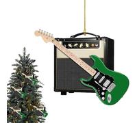 Guitar Christmas Ornament, Christmas Guitar Decorations, 2D Acrylic Guitar Pendant, Rockin'Around The Guitar Christmas Tree Ornament for Music Lovers