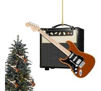 Guitar Christmas Ornament, Christmas Guitar Decorations, 2D Acrylic Guitar Pendant, Rockin'Around The Guitar Christmas Tree Ornament for Music Lovers