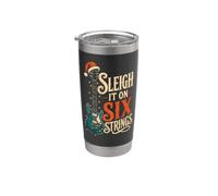 Guitar Christmas Sleigh It On Six Strings Funny Guitarist Stainless Steel Insulated Tumbler