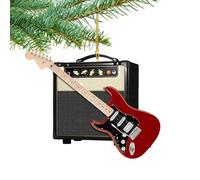 Guitar Christmas Tree Ornament - 2D Advanced Craftsmanship, Acrylic Wooden Musical Instrument Decor, Musical Instrument Bauble, | Electric Guitar Music Ornaments, For Music Lovers