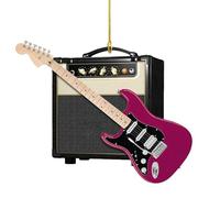 Guitar Christmas Tree Ornament | Guitar Ornaments | 2D Acrylic Electric Guitars Musical Christmas Tree Decorations | Rockin'Around The Guitars Hanging Pendant for Guitarist and Music Lovers