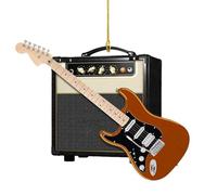 Guitar Christmas Tree Ornament | Guitar Ornaments | 2D Acrylic Electric Guitars Musical Christmas Tree Decorations | Rockin'Around The Guitars Hanging Pendant for Guitarist and Music Lovers