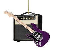 Guitar Christmas Tree Ornament | Guitar Ornaments | 2D Acrylic Electric Guitars Musical Christmas Tree Decorations | Rockin'Around The Guitars Hanging Pendant for Guitarist and Music Lovers