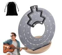 Guitar Circles of Fifth Wheel, Melody Tool Chord Wheel Made of Aluminium Alloy - Chord Wheel Guitar Music Theory Disc with Stand Holder - Precise Tool for Fifth Compass for Beginners and Pro