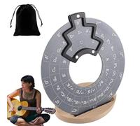 Guitar Circles of Fifth Wheel, Melody Tool Chord Wheel Made of Aluminium Alloy - Guitar Music Theory Disc with Stand Holder, Chord Wheel, Easy to Read Fifth Compass for Guitarists, Bassists