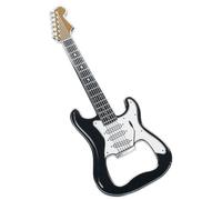 Guitar Classic Black Bottle Opener, Stainless Steel, Standard