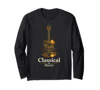 Guitar Classical At Heart Sunset Vineyard Guitarist Gift Long Sleeve T-Shirt