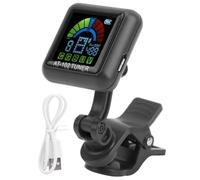 Guitar Clipon Tuner,USB Rechargeable Builtin Battery,for Guitar Bass Ukulele Violin Banjo Chromatic Tuner with LCD Color Display Digital Tuner for Stringed Instruments Accessories (AT-102 black)