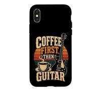 Guitar Coffee First Then Guitar Retro Guitarist Gift Case for iPhone X/XS