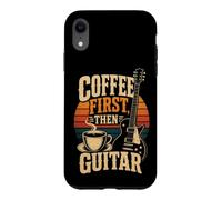 Guitar Coffee First Then Guitar Retro Guitarist Gift Case for iPhone XR