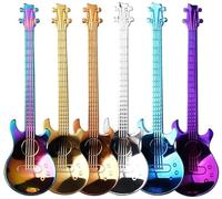 Guitar Coffee Teaspoon, 6-Piece Stainless Steel Teaspoon Dessert Spoon Stirring Beverage Milkshake Jam (Multicolor)