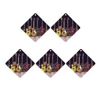 Guitar Collection Car Air Freshener Hanging Incense Chips 5 Pack Automotive Scented Hanging Sheets for Car Home Auto Interior Decor Rhombus,Gray-Style